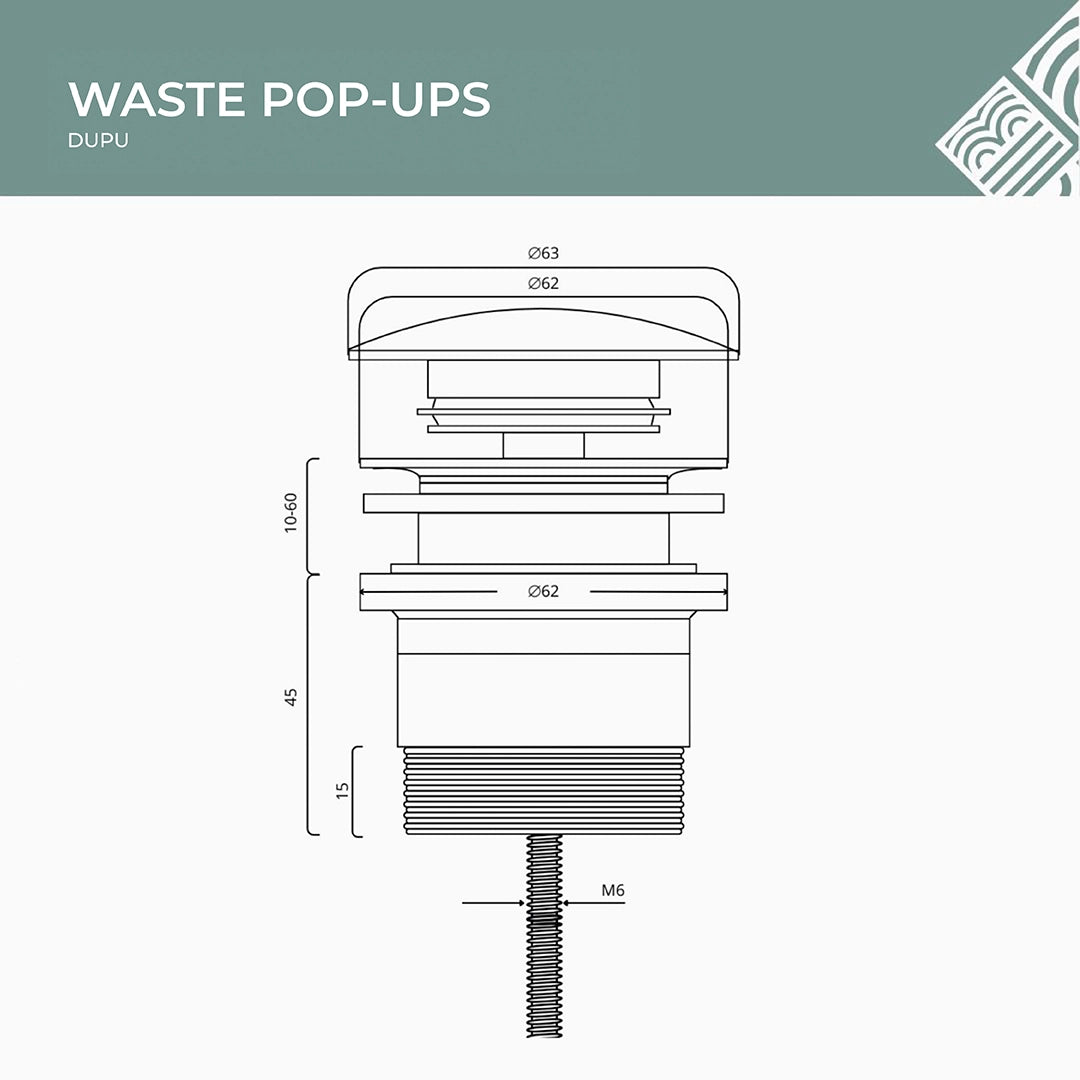 Dome Universal Pop Up Waste Chrome