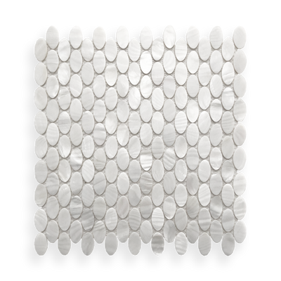 Mother of Pearl Angel White Oval Mosaic