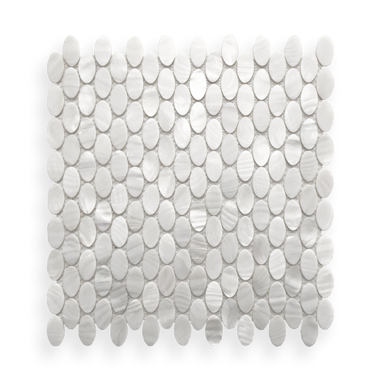 Mother of Pearl Angel White Oval Mosaic