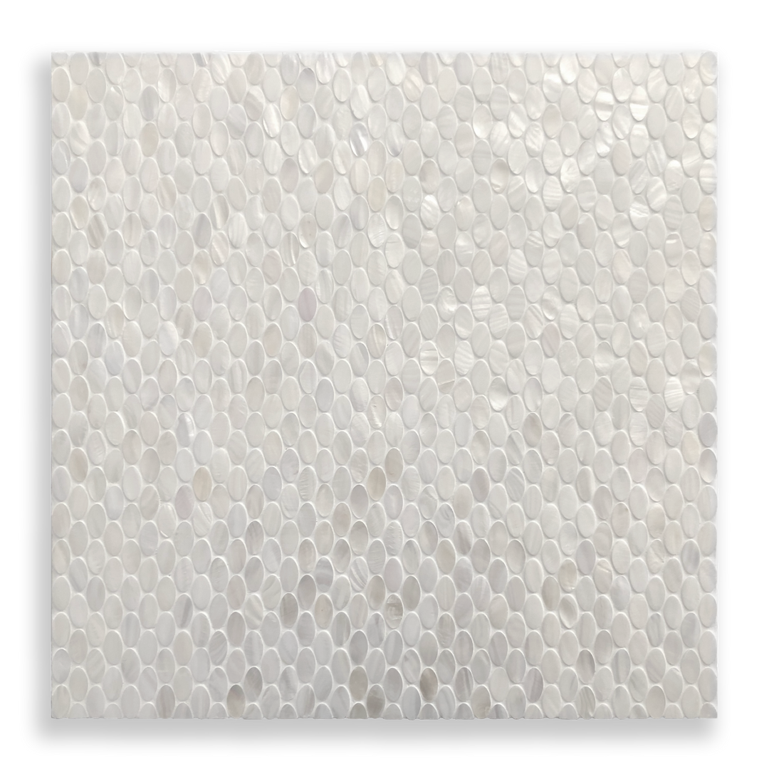 Mother of Pearl Angel White Oval Mosaic