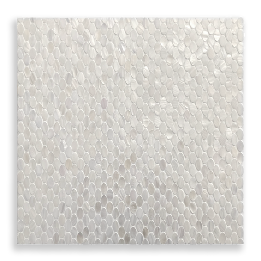 Mother of Pearl Angel White Oval Mosaic