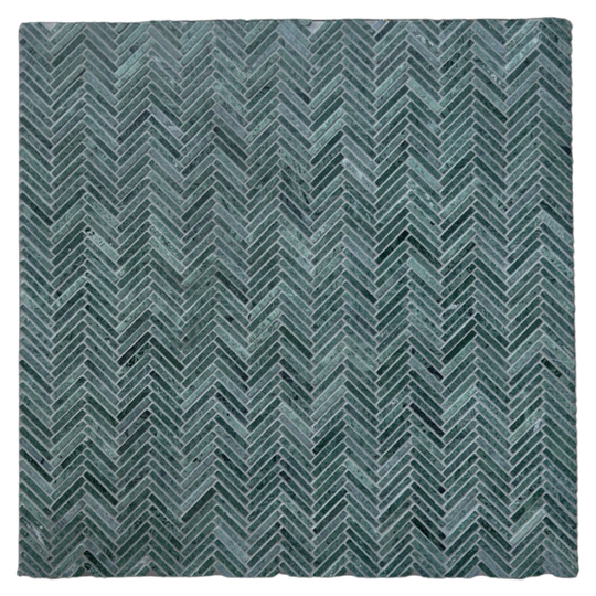 Tweed Taj Green Herringbone Mosaic