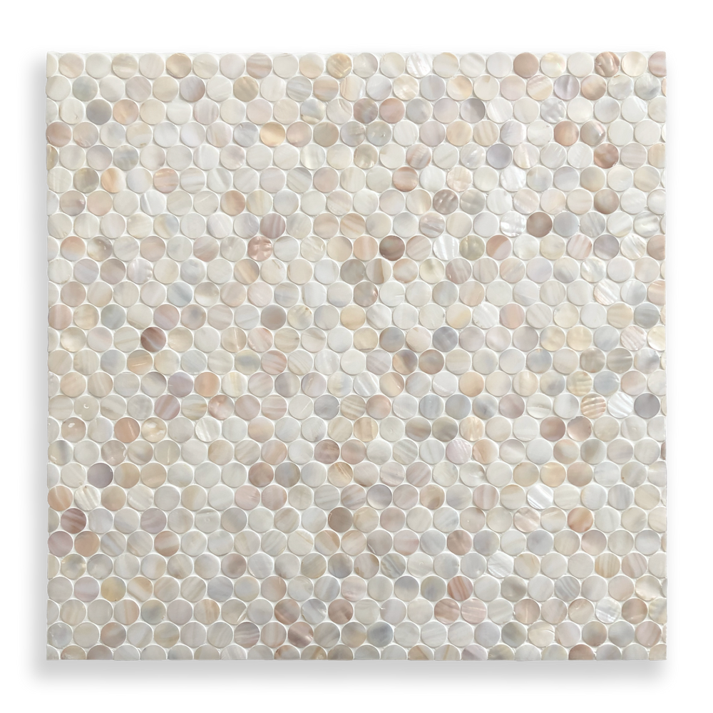 Mother of Pearl Natural Penny Round Mosaic