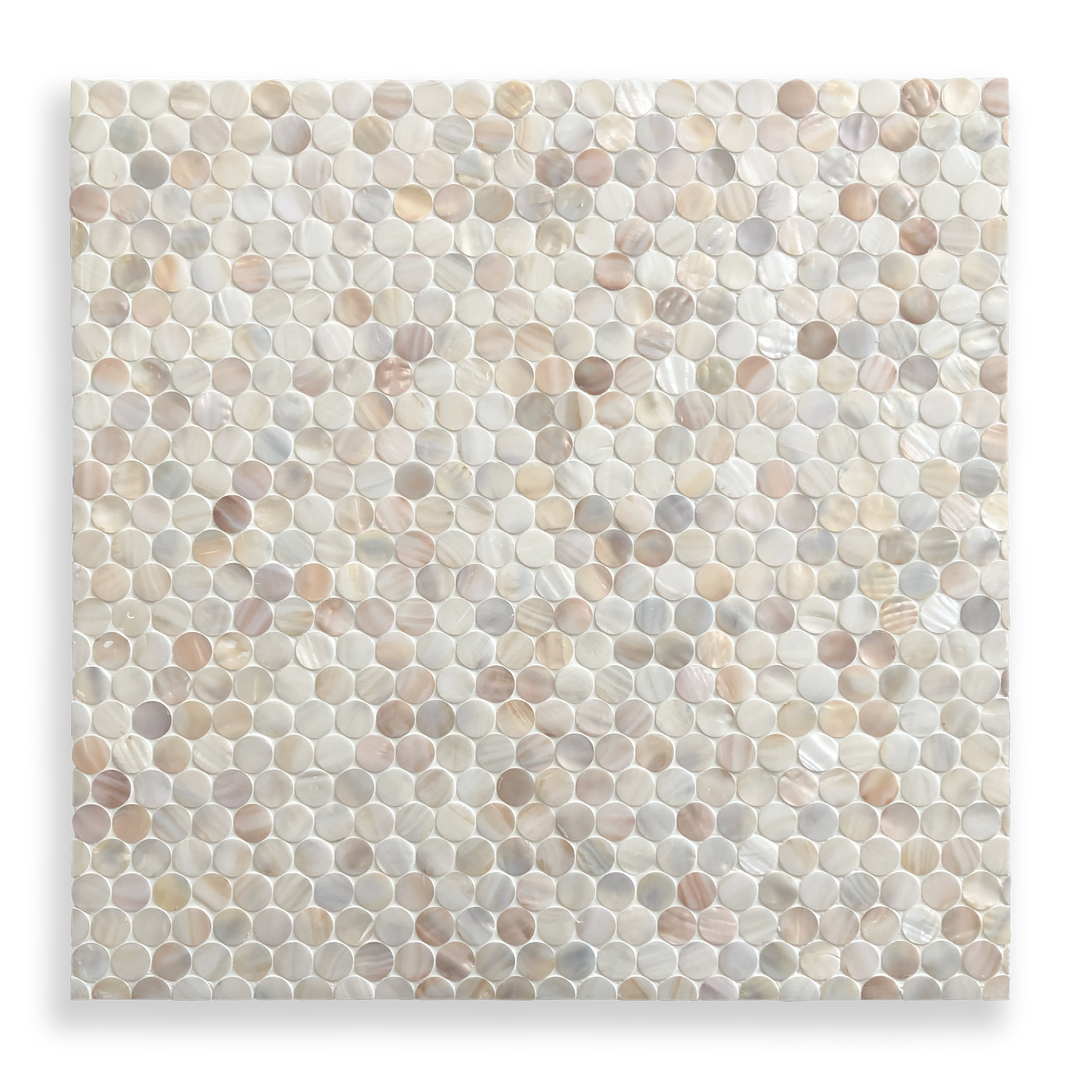 Mother of Pearl Natural Penny Round Mosaic