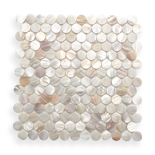 Mother of Pearl Natural Penny Round Mosaic