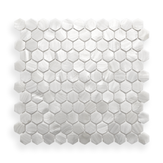 Mother of Pearl Angel White Hexagon Mosaic
