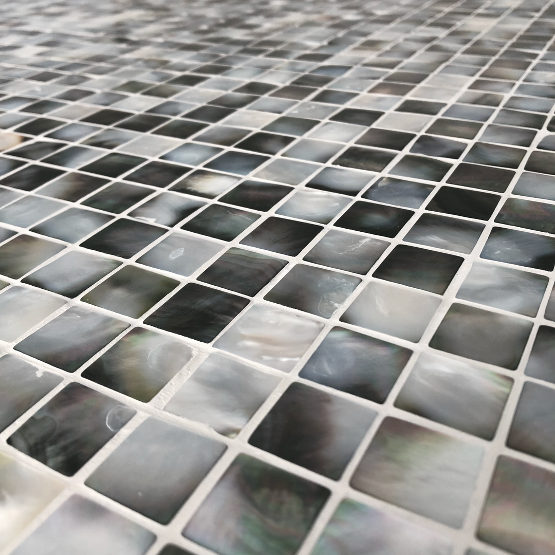 Mother of Pearl Black Opal Square Mosaic