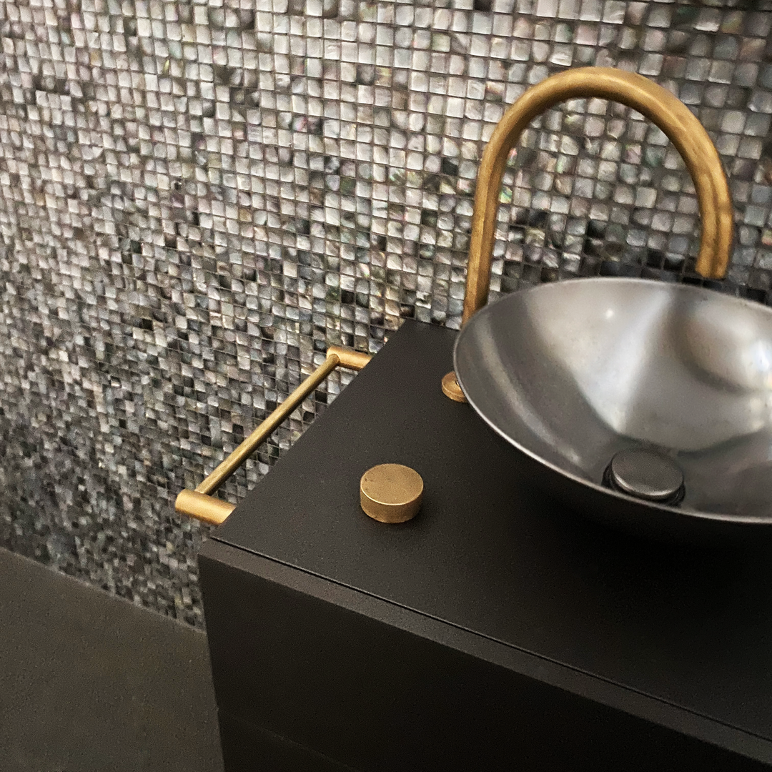Mother of Pearl Black Opal Square Mosaic
