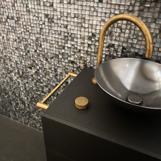 Mother of Pearl Black Opal Square Mosaic