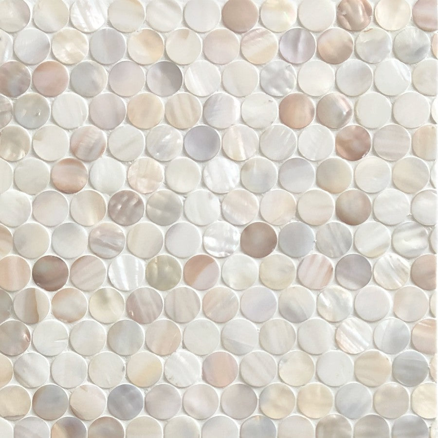 Mother of Pearl Natural Penny Round Mosaic