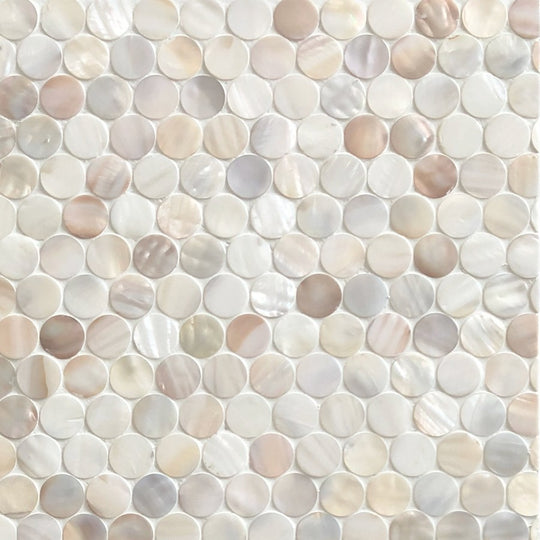 Mother of Pearl Natural Penny Round Mosaic