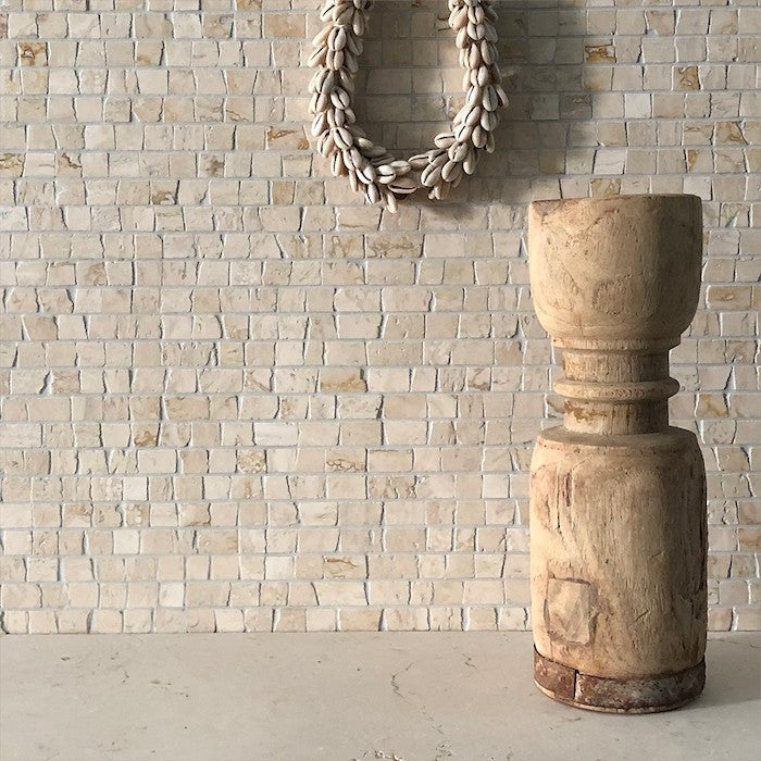 Pompeii Interlocking Antique Cut Mosaic Travertine Classico
