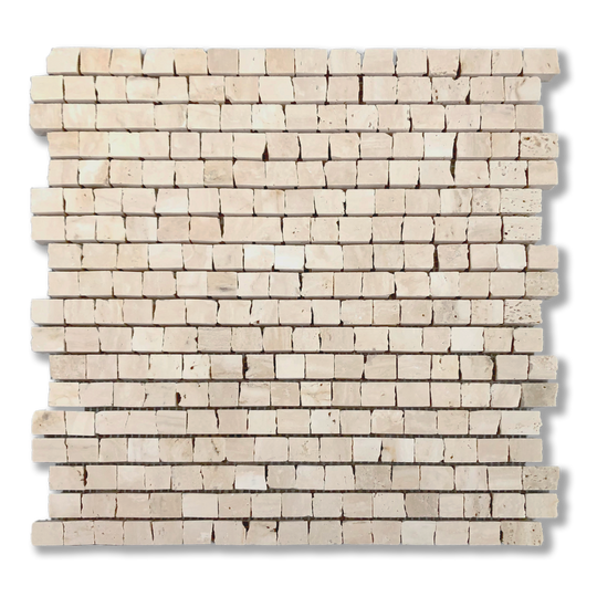 Pompeii Interlocking Antique Cut Mosaic Travertine Classico